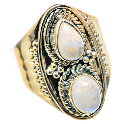 Rainbow Moonstone Rings handcrafted by Ana Silver Co - RING105348 - Photo 2