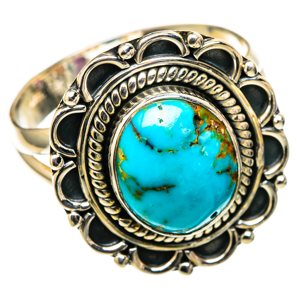 Blue Copper Composite Turquoise Rings handcrafted by Ana Silver Co - RING105359 - Photo 2