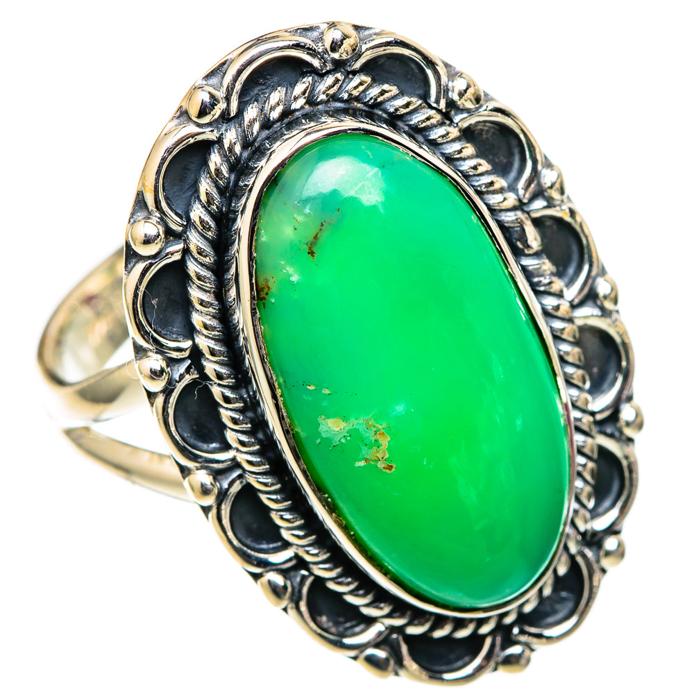 Chrysoprase Rings handcrafted by Ana Silver Co - RING105365 - Photo 2