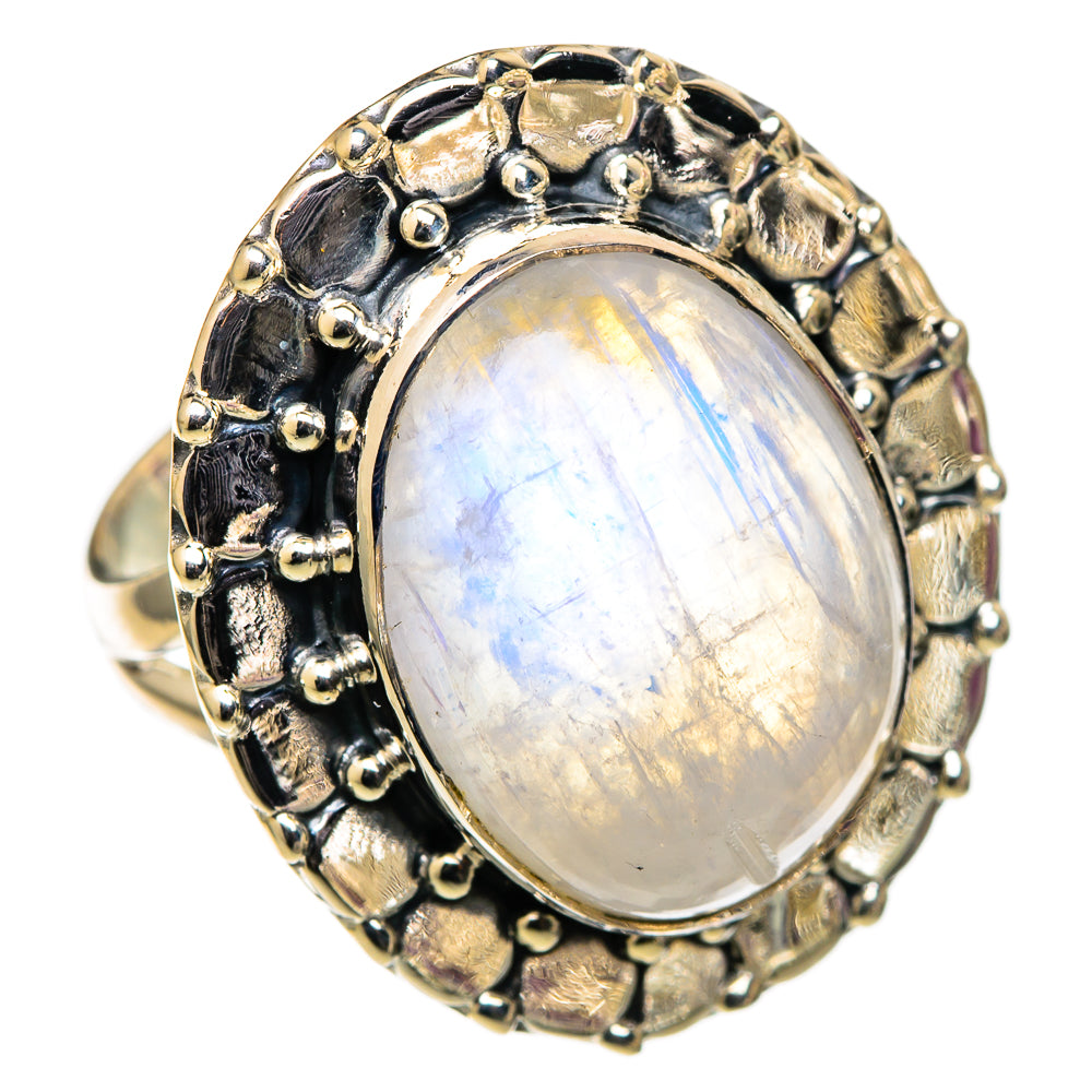 Rainbow Moonstone Rings handcrafted by Ana Silver Co - RING105384 - Photo 2