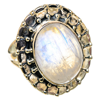 Rainbow Moonstone Rings handcrafted by Ana Silver Co - RING105384 - Photo 2