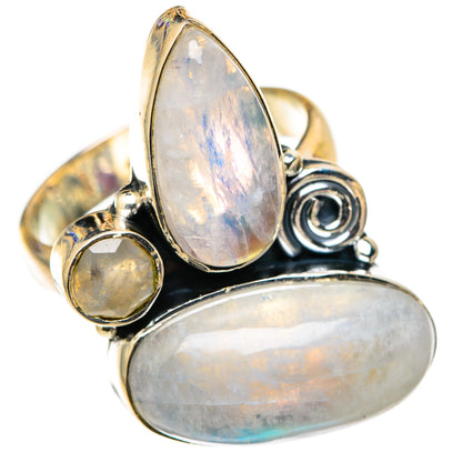 Rainbow Moonstone Rings handcrafted by Ana Silver Co - RING105385 - Photo 2