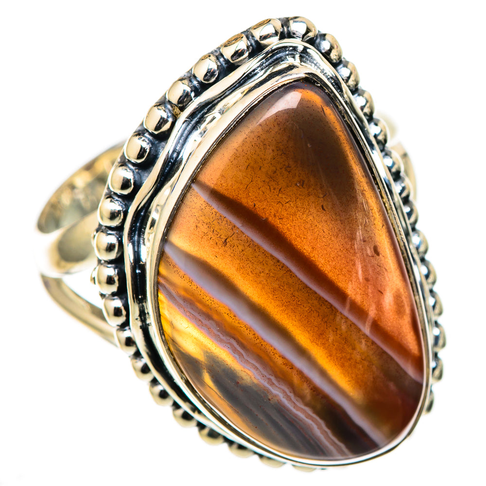 Botswana Agate Rings handcrafted by Ana Silver Co - RING105409 - Photo 2