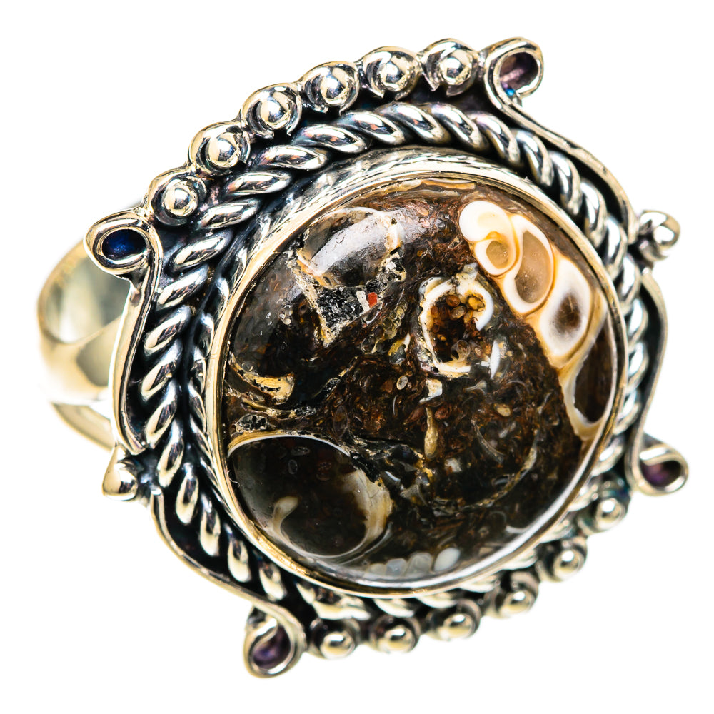 Turritella Agate Rings handcrafted by Ana Silver Co - RING105410 - Photo 2