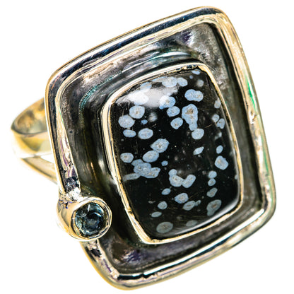 Snowflake Obsidian Rings handcrafted by Ana Silver Co - RING105421 - Photo 2