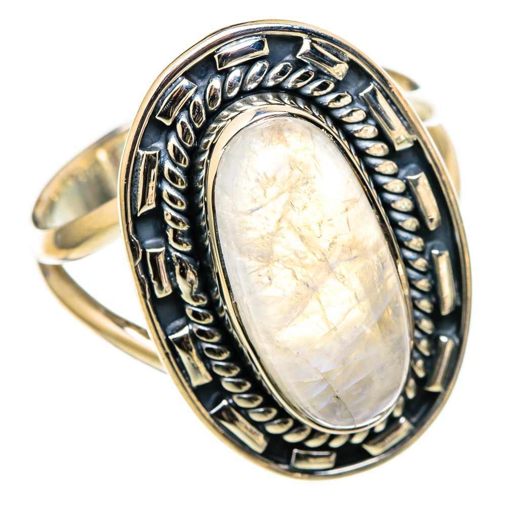 Rainbow Moonstone Rings handcrafted by Ana Silver Co - RING105428 - Photo 2