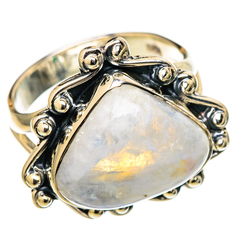 Rainbow Moonstone Rings handcrafted by Ana Silver Co - RING105429 - Photo 2