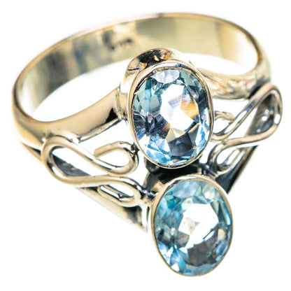 Blue Topaz Rings handcrafted by Ana Silver Co - RING105438 - Photo 2