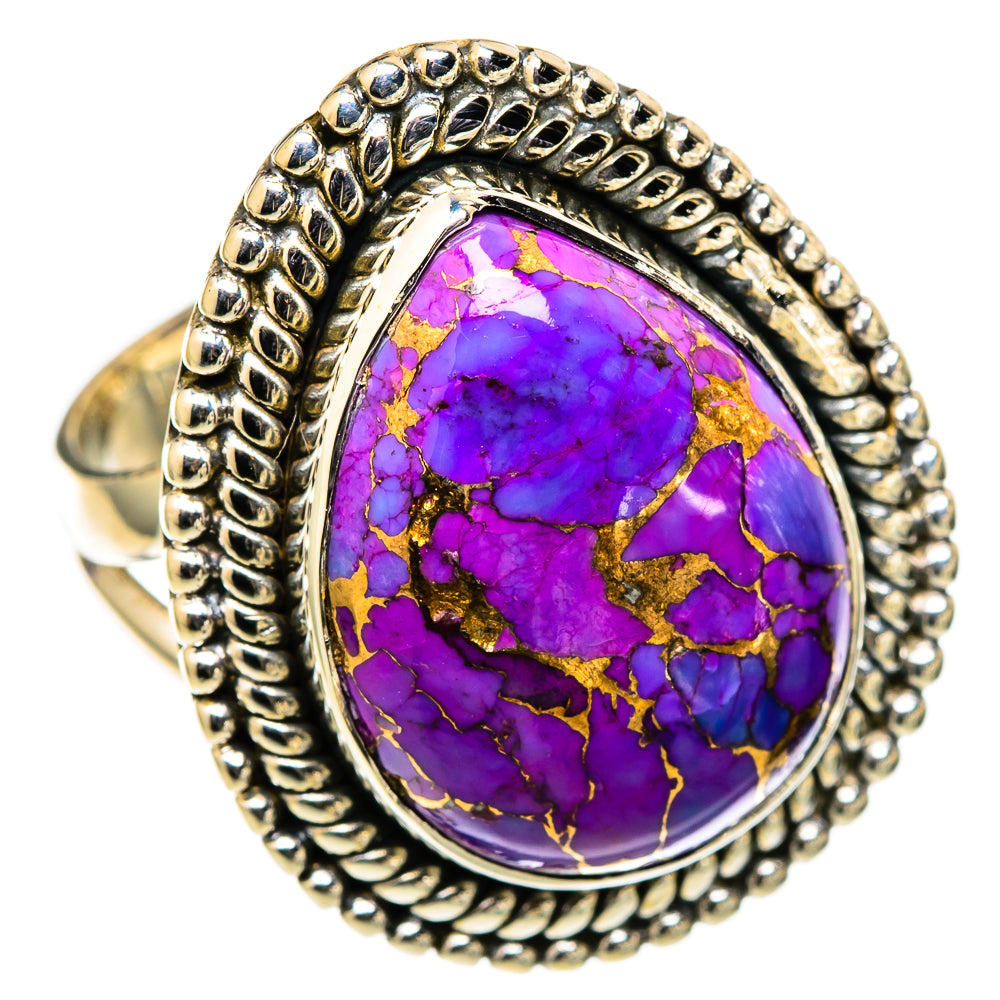 Purple Copper Composite Turquoise Rings handcrafted by Ana Silver Co - RING105462 - Photo 2
