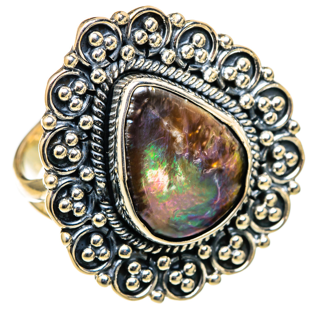 Titanium Mother Of Pearl Rings handcrafted by Ana Silver Co - RING105464 - Photo 2