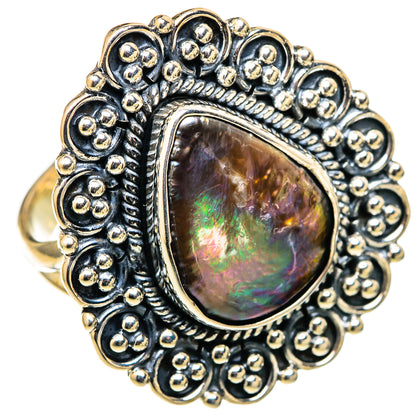 Titanium Mother Of Pearl Rings handcrafted by Ana Silver Co - RING105464 - Photo 2