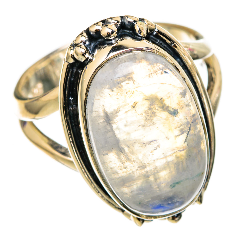 Rainbow Moonstone Rings handcrafted by Ana Silver Co - RING105469 - Photo 2