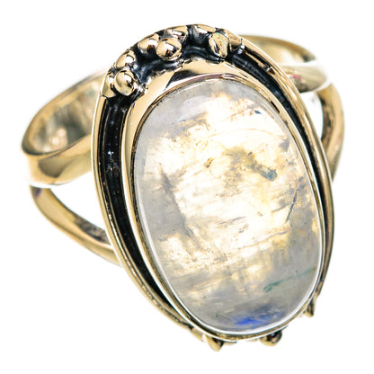 Rainbow Moonstone Rings handcrafted by Ana Silver Co - RING105469 - Photo 2