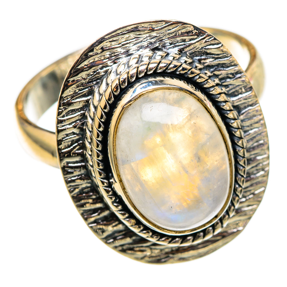 Rainbow Moonstone Rings handcrafted by Ana Silver Co - RING105470 - Photo 2