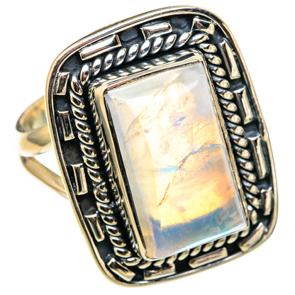 Rainbow Moonstone Rings handcrafted by Ana Silver Co - RING105472 - Photo 2