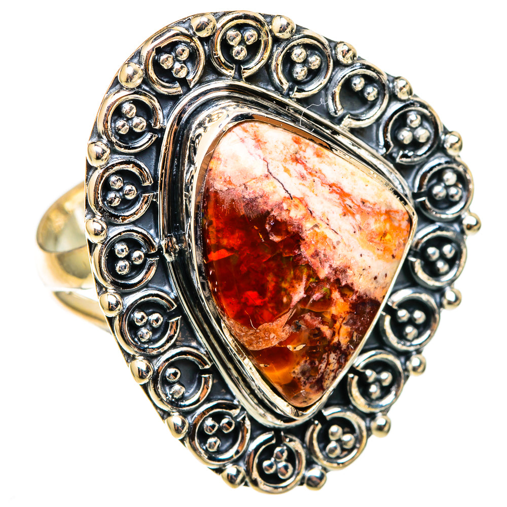 Mexican Fire Opal Rings handcrafted by Ana Silver Co - RING105475 - Photo 2