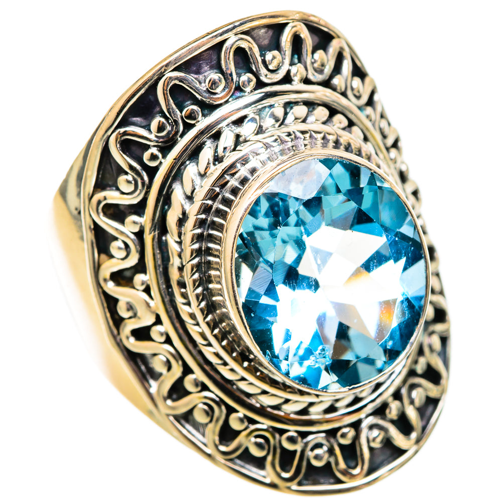 Blue Copper Composite Turquoise Rings handcrafted by Ana Silver Co - RING105478 - Photo 2