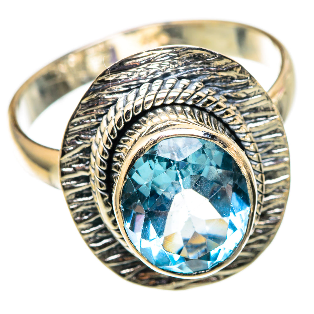 Blue Topaz Rings handcrafted by Ana Silver Co - RING105483 - Photo 2