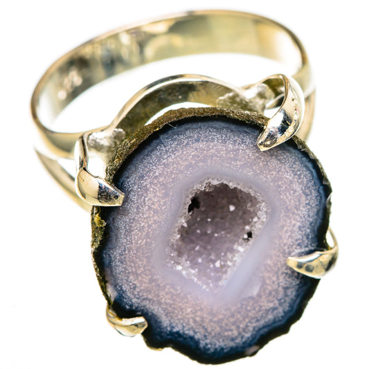 Coconut Geode Druzy Rings handcrafted by Ana Silver Co - RING105507 - Photo 2