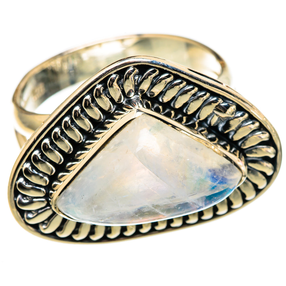 Rainbow Moonstone Rings handcrafted by Ana Silver Co - RING105508 - Photo 2
