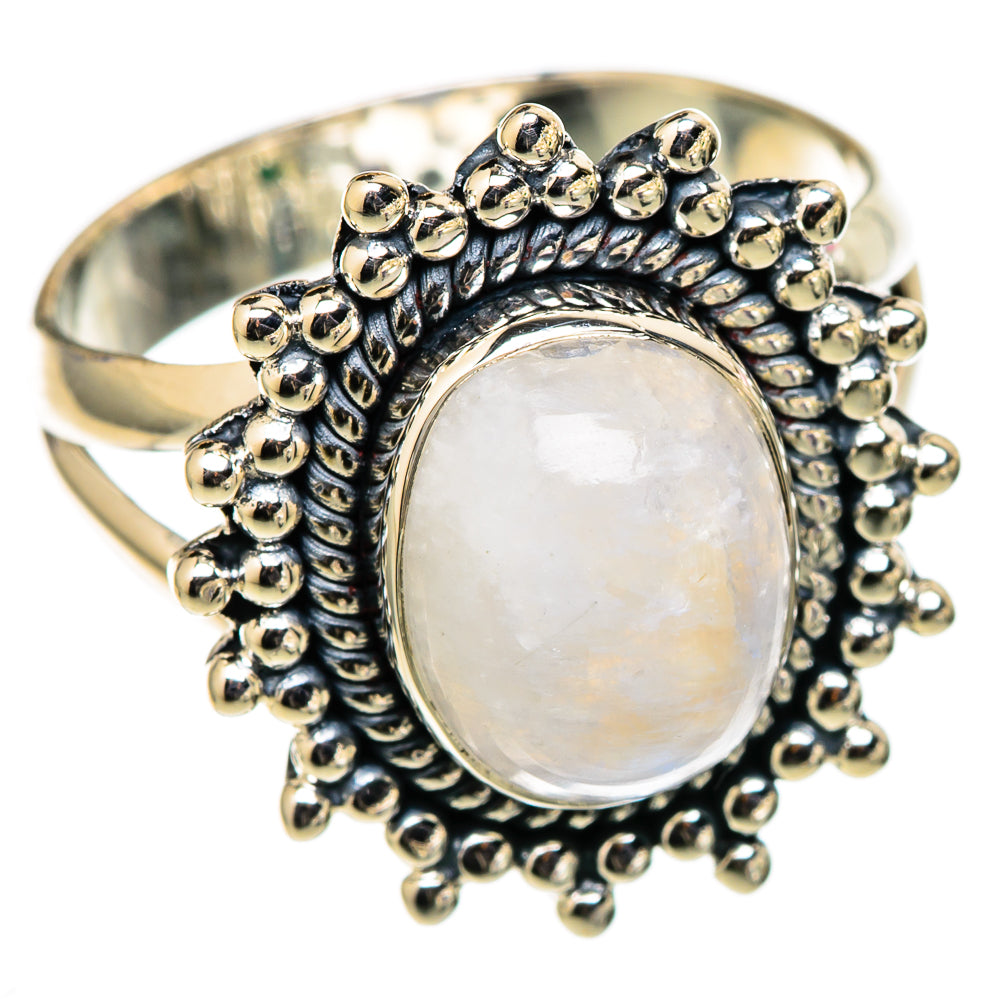 Rainbow Moonstone Rings handcrafted by Ana Silver Co - RING105511 - Photo 2