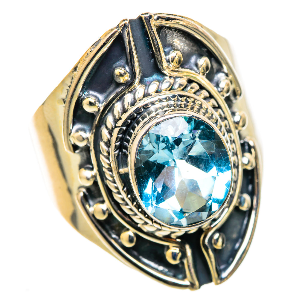 Blue Topaz Rings handcrafted by Ana Silver Co - RING105521 - Photo 2