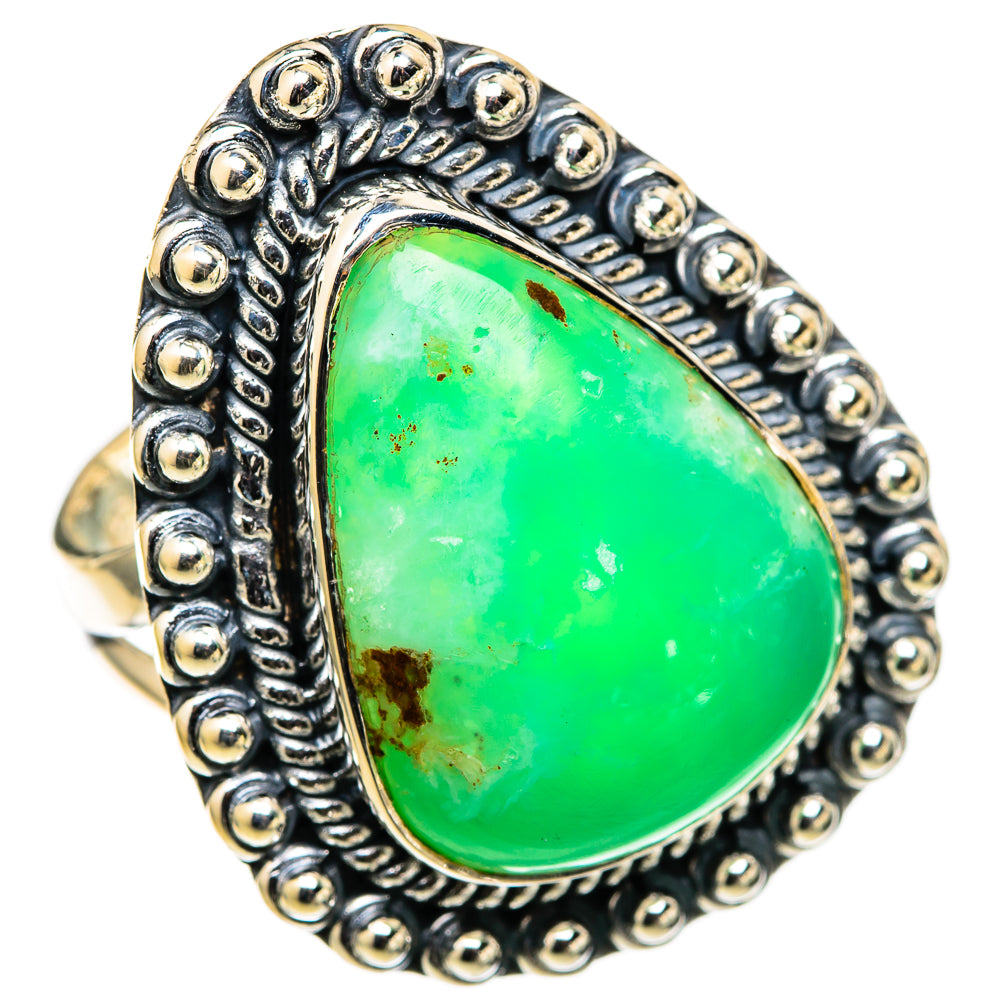 Chrysoprase Rings handcrafted by Ana Silver Co - RING105527 - Photo 2