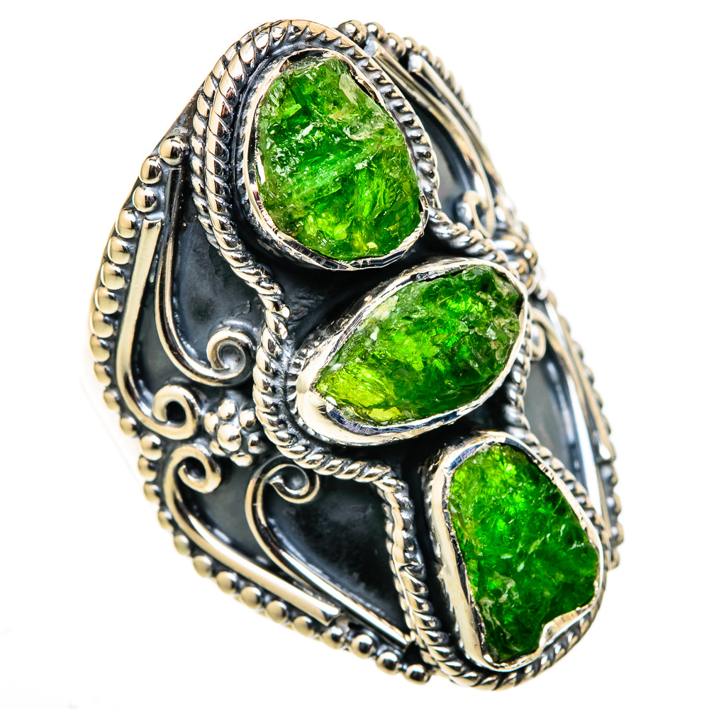 Chrome Diopside Rings handcrafted by Ana Silver Co - RING105529 - Photo 2