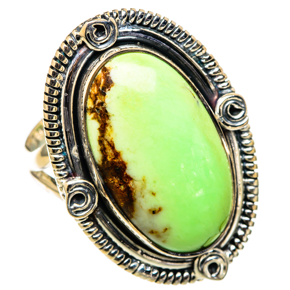 Lemon Chrysoprase Rings handcrafted by Ana Silver Co - RING105532 - Photo 2