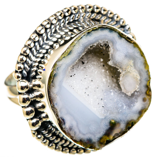 Coconut Geode Druzy Rings handcrafted by Ana Silver Co - RING105557 - Photo 2