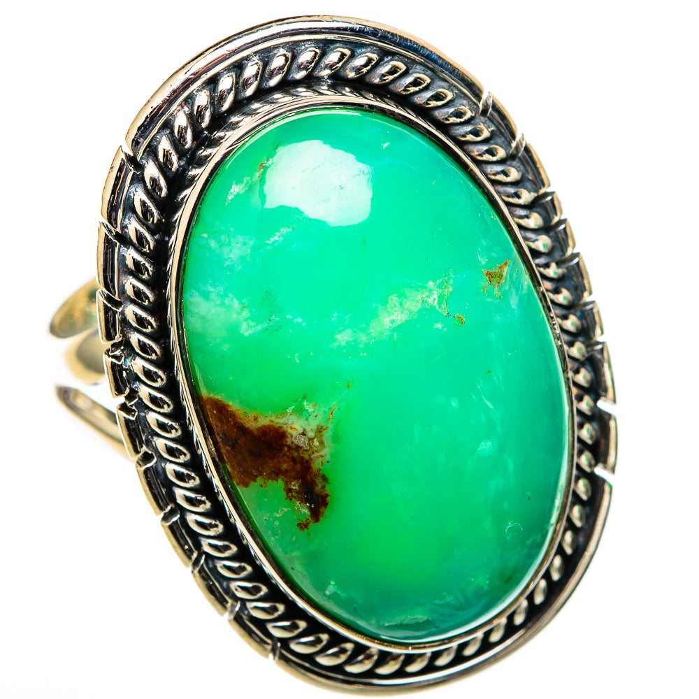 Chrysoprase Rings handcrafted by Ana Silver Co - RING105577 - Photo 2