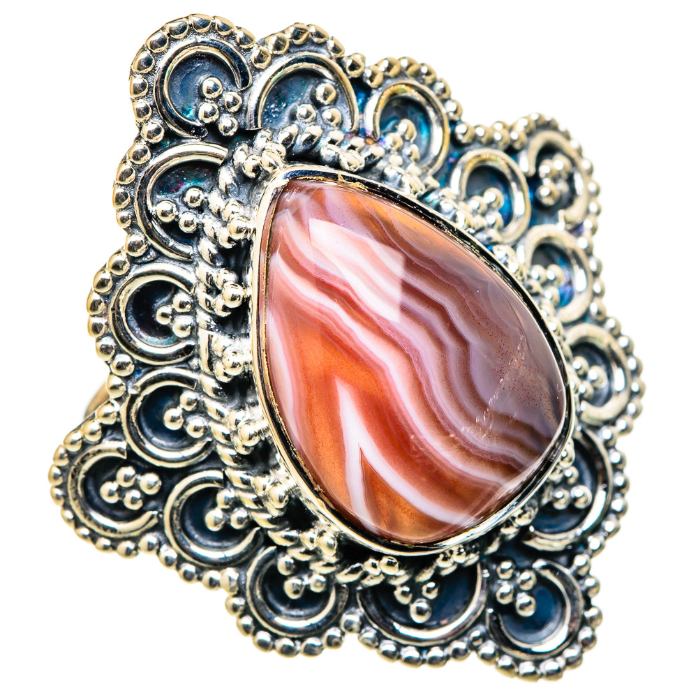Botswana Agate Rings handcrafted by Ana Silver Co - RING105591 - Photo 2