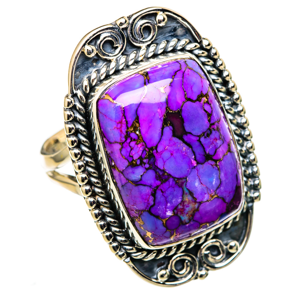 Purple Copper Composite Turquoise Rings handcrafted by Ana Silver Co - RING105595 - Photo 2