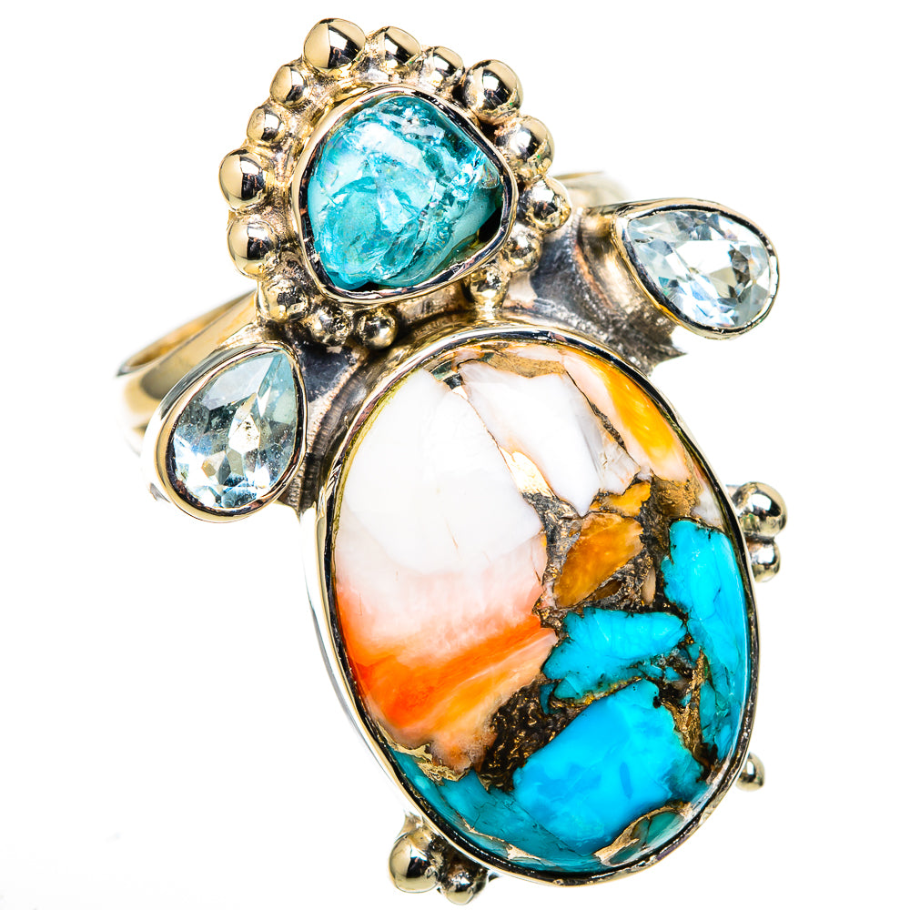 Spiny Oyster Turquoise Rings handcrafted by Ana Silver Co - RING105608 - Photo 2
