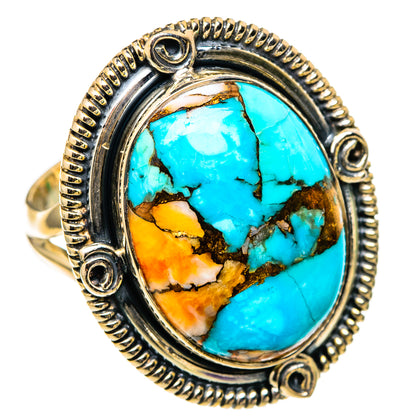 Spiny Oyster Turquoise Rings handcrafted by Ana Silver Co - RING105609 - Photo 2