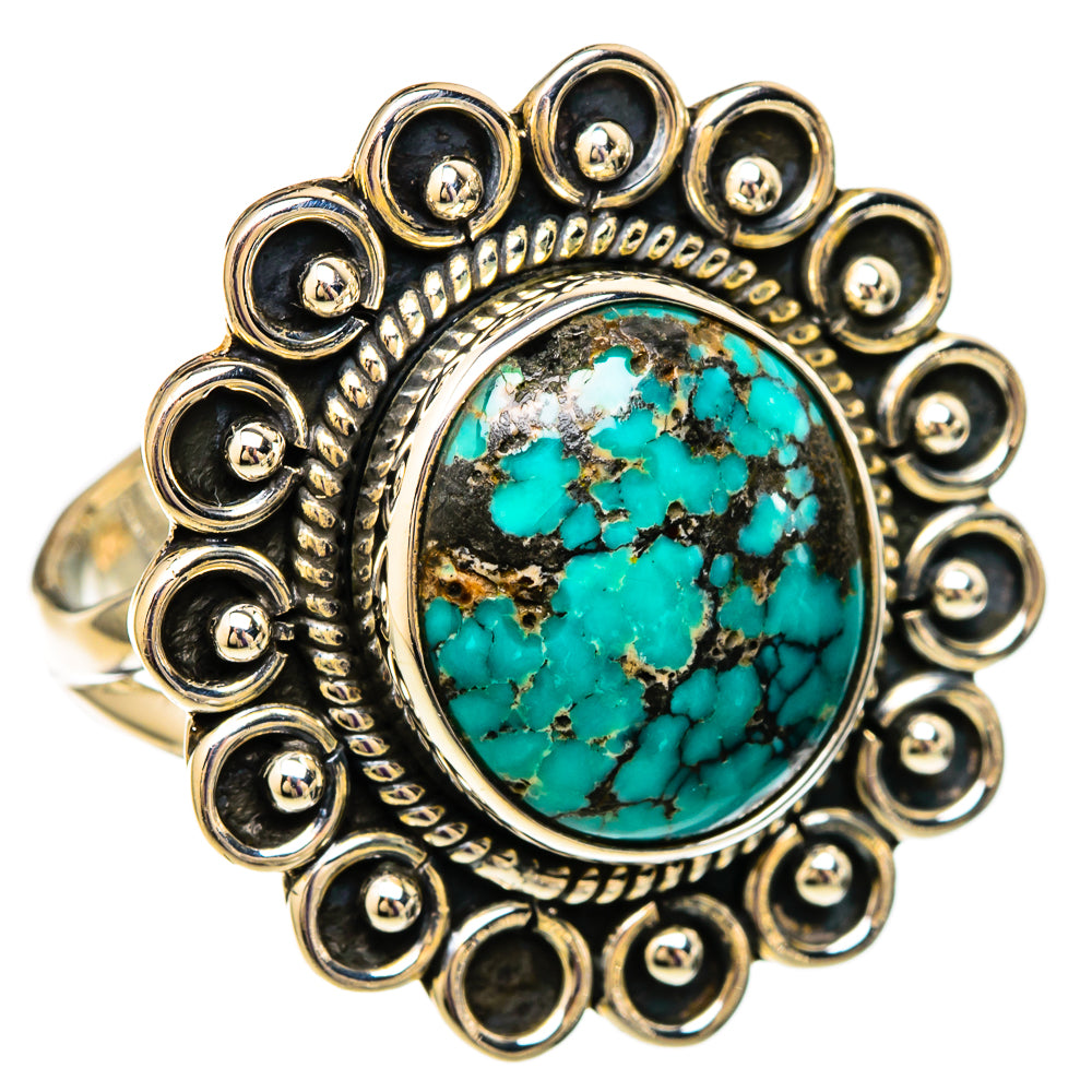 Tibetan Turquoise Rings handcrafted by Ana Silver Co - RING105617 - Photo 2
