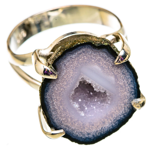 Coconut Geode Druzy Rings handcrafted by Ana Silver Co - RING105644 - Photo 2