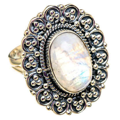 Rainbow Moonstone Rings handcrafted by Ana Silver Co - RING105645 - Photo 2
