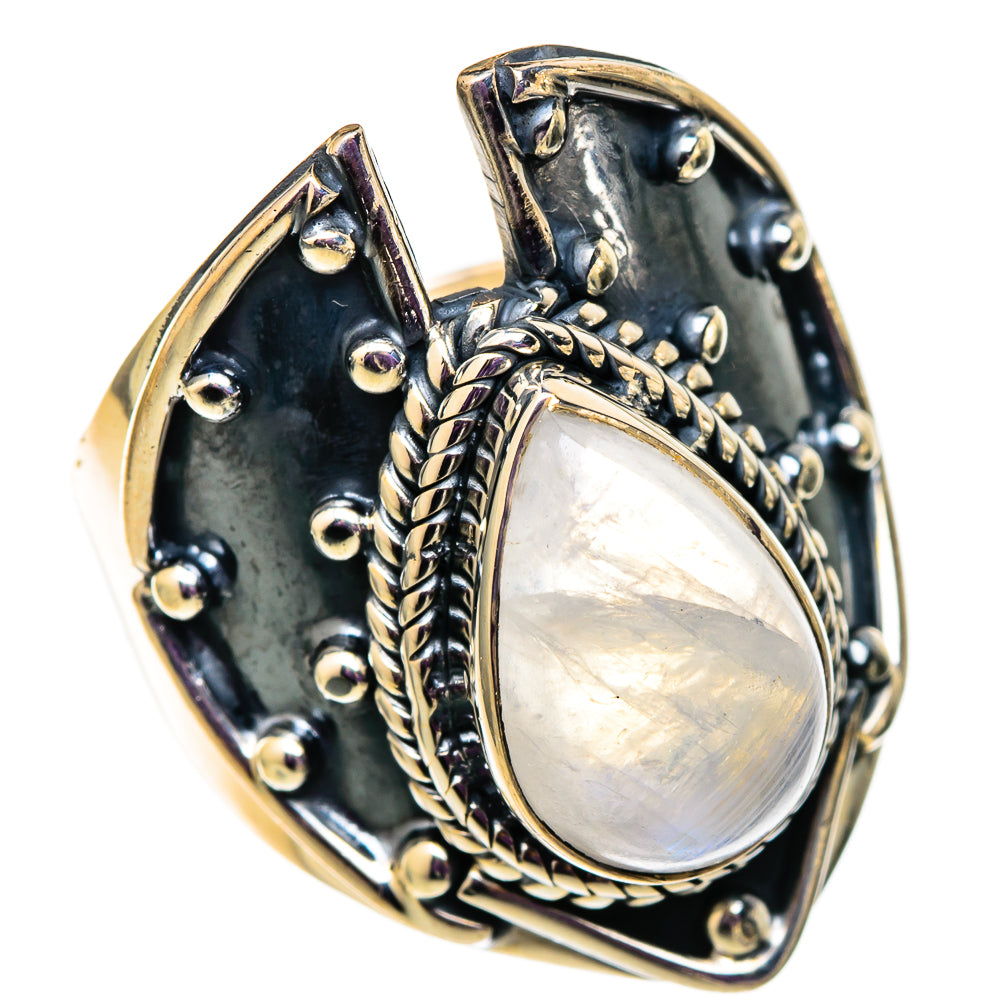 Rainbow Moonstone Rings handcrafted by Ana Silver Co - RING105646 - Photo 2