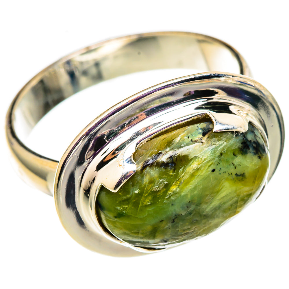 African Green Opal Rings handcrafted by Ana Silver Co - RING105659 - Photo 2