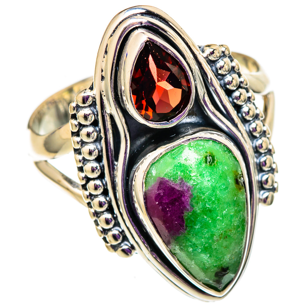 Ruby Zoisite, Garnet Rings handcrafted by Ana Silver Co - RING105660 - Photo 2