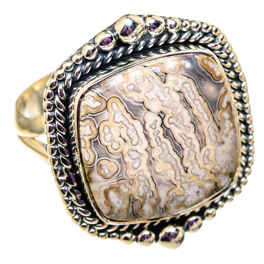 Laguna Lace Agate Rings handcrafted by Ana Silver Co - RING105679 - Photo 2