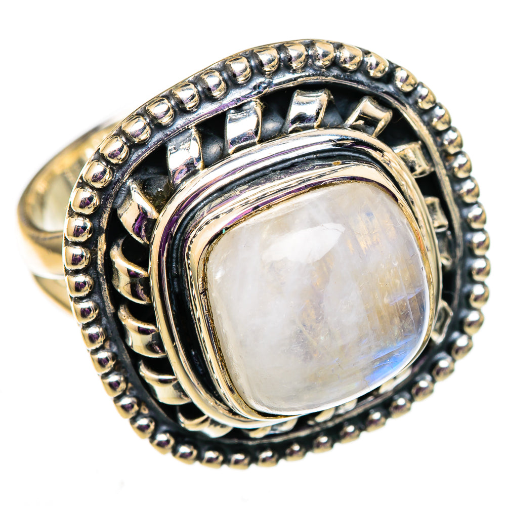 Rainbow Moonstone Rings handcrafted by Ana Silver Co - RING105681 - Photo 2