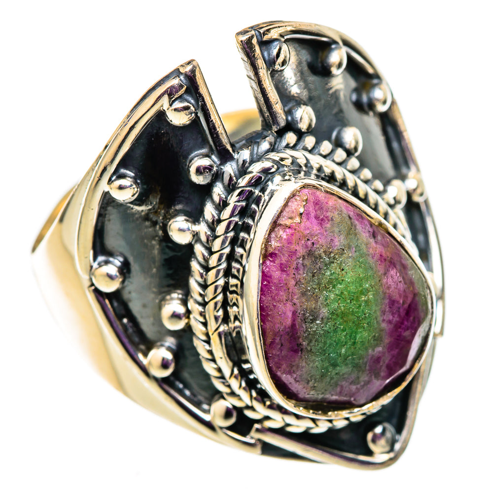Ruby Zoisite Rings handcrafted by Ana Silver Co - RING105682 - Photo 2