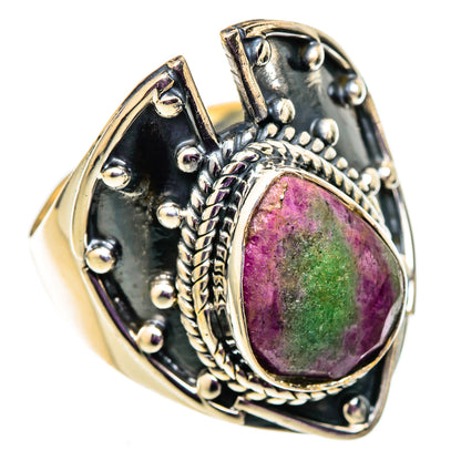 Ruby Zoisite Rings handcrafted by Ana Silver Co - RING105682 - Photo 2