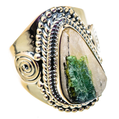Green Tourmaline In Quartz Rings handcrafted by Ana Silver Co - RING105693 - Photo 2