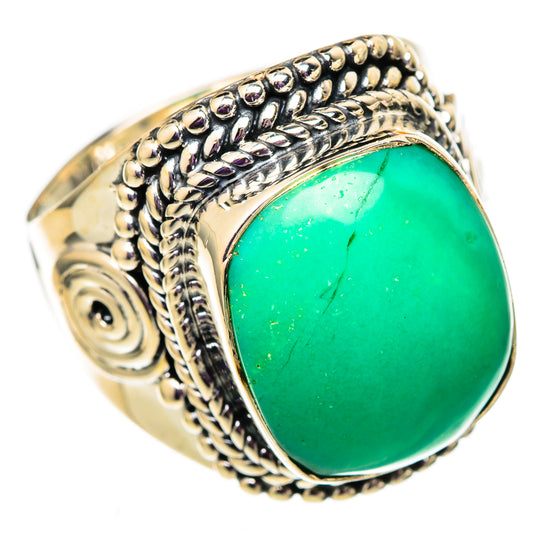 Chrysoprase Rings handcrafted by Ana Silver Co - RING105695 - Photo 2