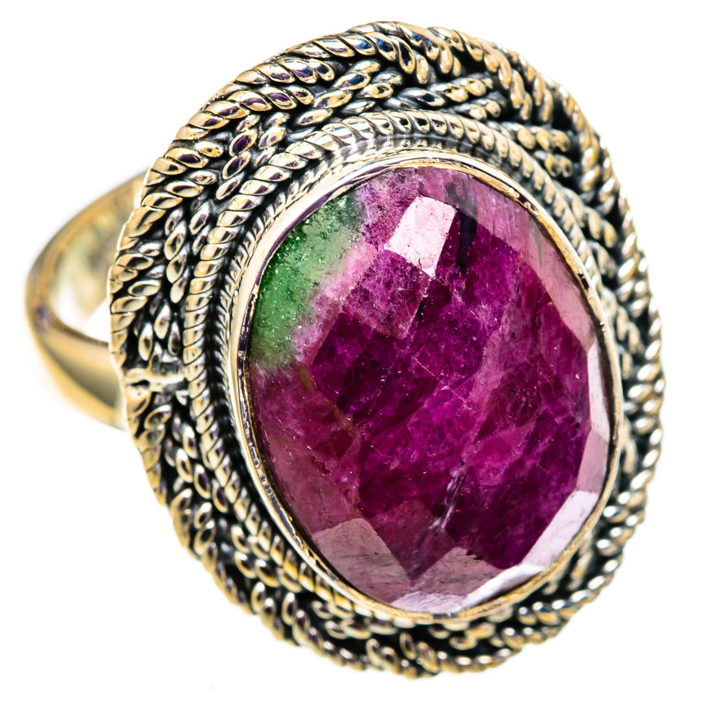 Ruby Zoisite Rings handcrafted by Ana Silver Co - RING105704 - Photo 2