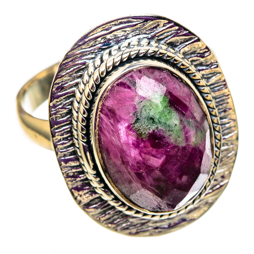 Ruby Zoisite Rings handcrafted by Ana Silver Co - RING105705 - Photo 2