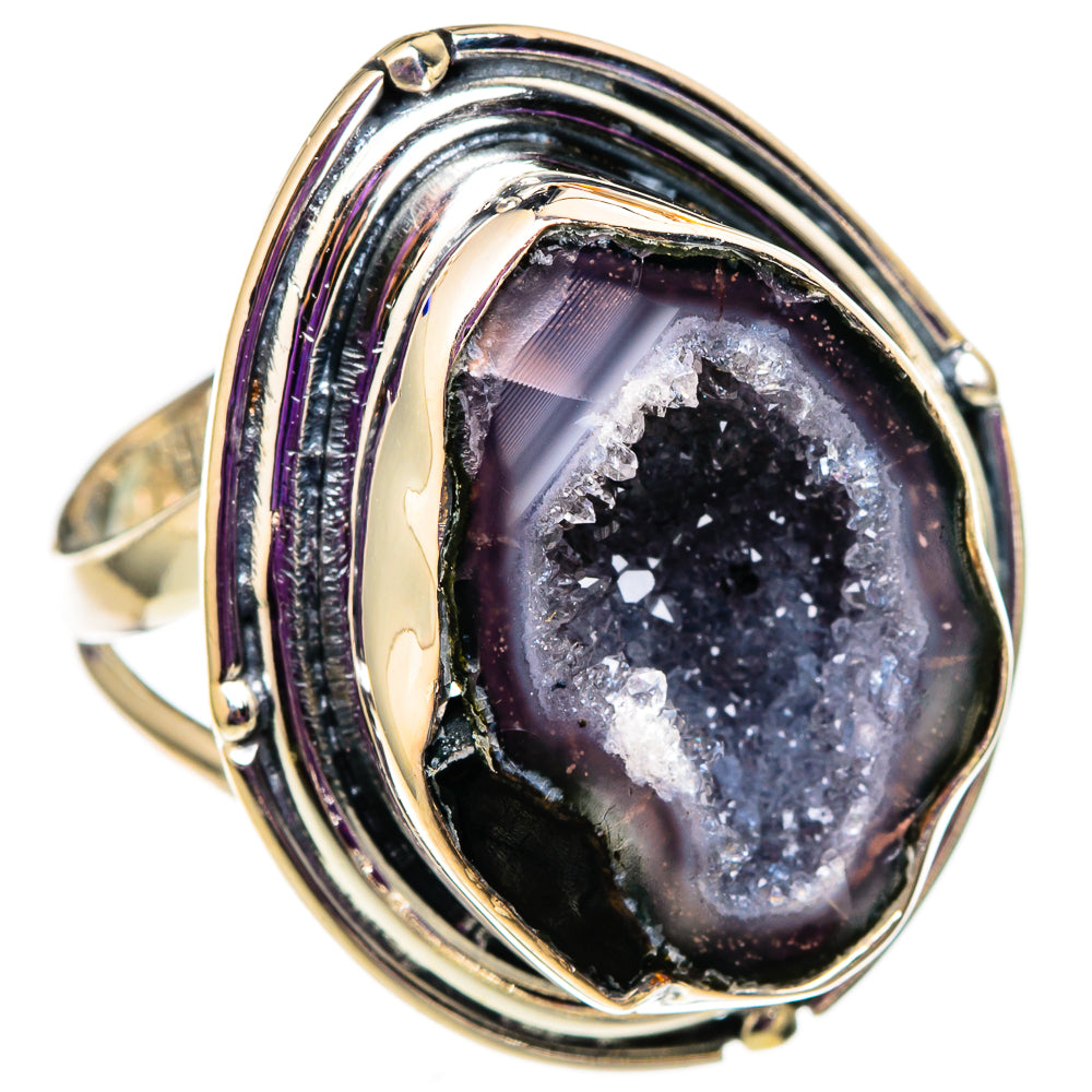 Coconut Geode Druzy Rings handcrafted by Ana Silver Co - RING105711 - Photo 2